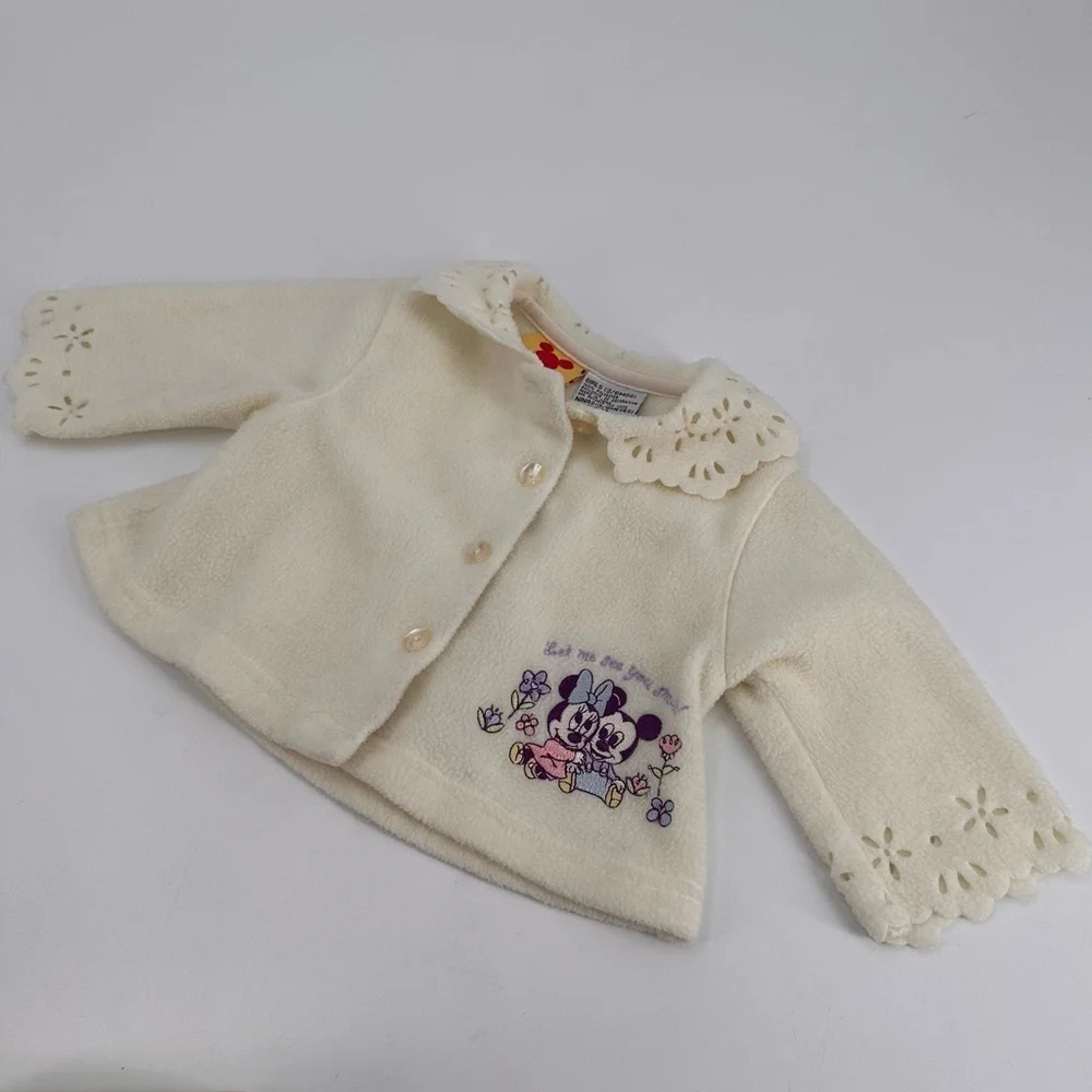Vintage Baby Disney Minnie Mickey Fleece Jacket Size 3-6 months